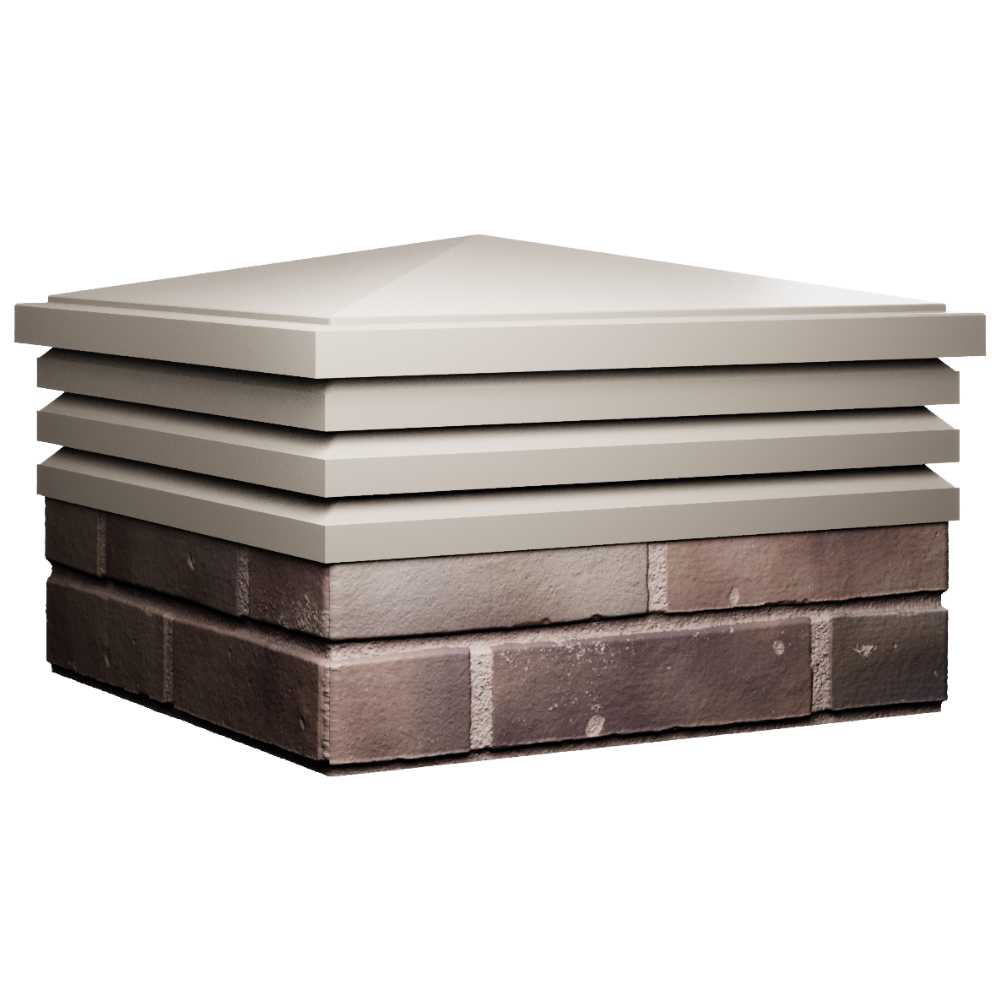 Колпак Zking Бона ХайТек Бежевый на столб 2х2 кирпича (513х513мм) в Заводоуковске фото