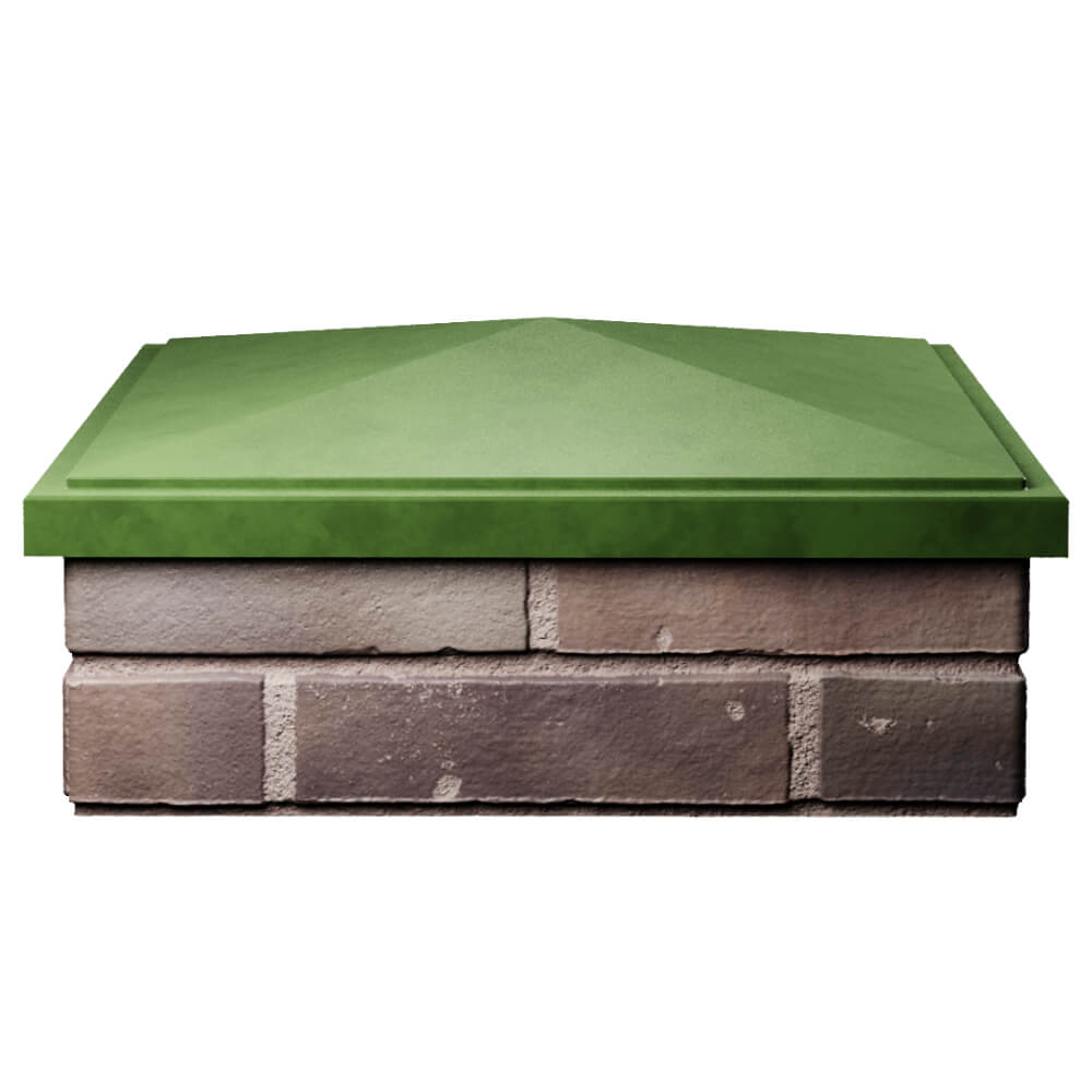 Колпак Zking БонаМоно Зеленый на столб 2х2 кирпича (515х515, 530х530мм) Заводоуковск фото