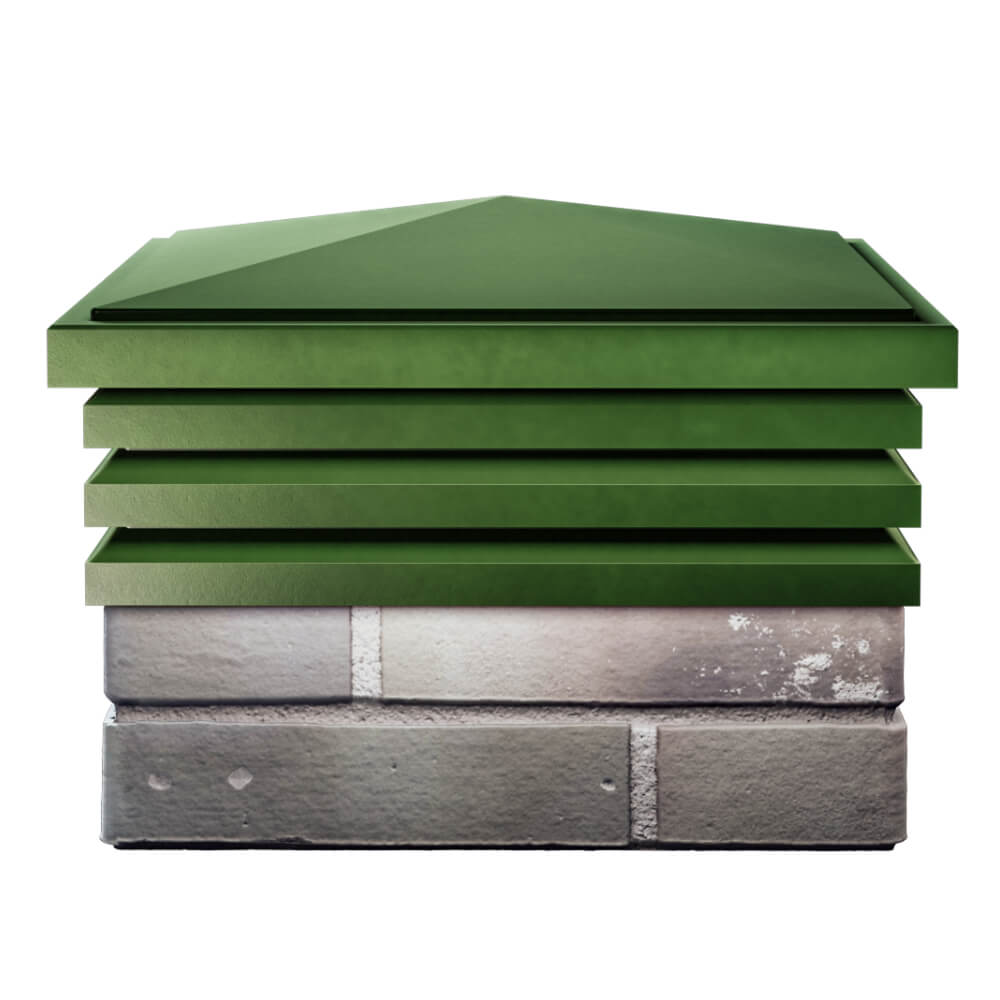 Колпак Zking Бона ХайТек Зеленый на столб 1.5х1.5 кирпича (385х385мм) Заводоуковск фото