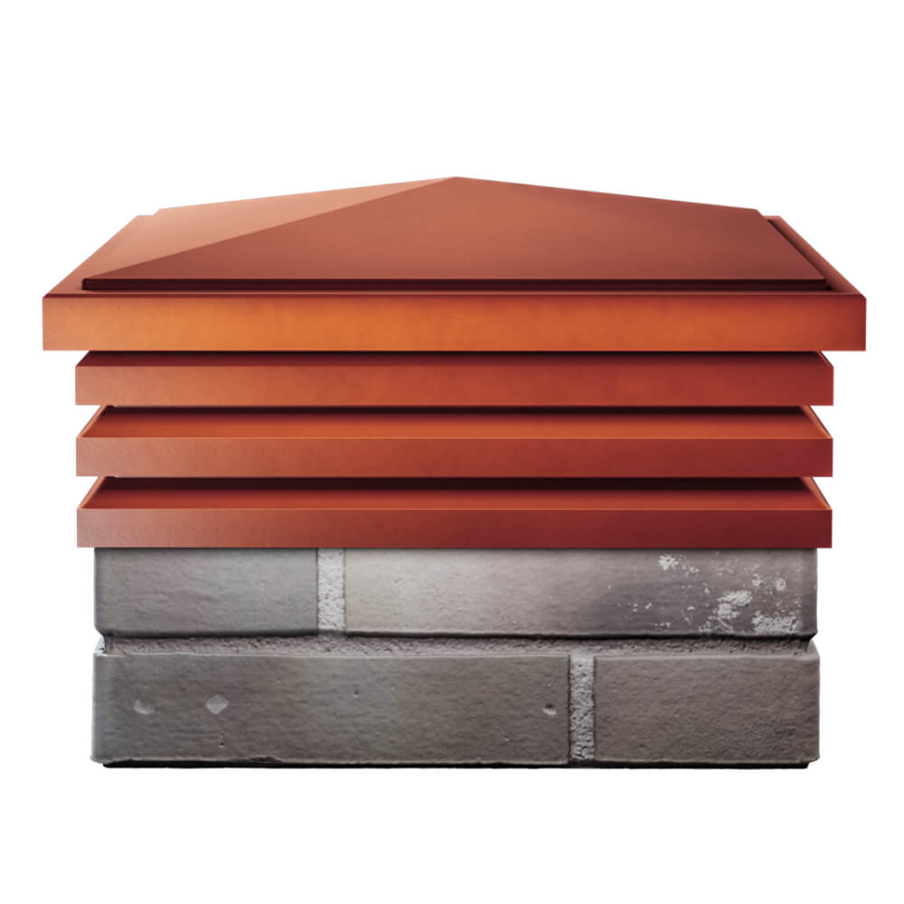 Колпак Zking Бона ХайТек Красный на столб 1.5х1.5 кирпича (385х385мм) Заводоуковск фото