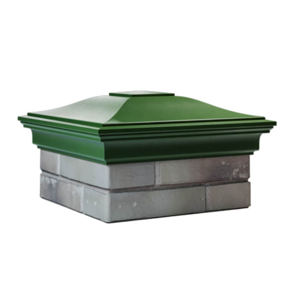 Колпак Zking Монблан Зеленый на столб 1.5х1.5 еврокирпича 0.7НФ (355х355мм) в Заводоуковске фото