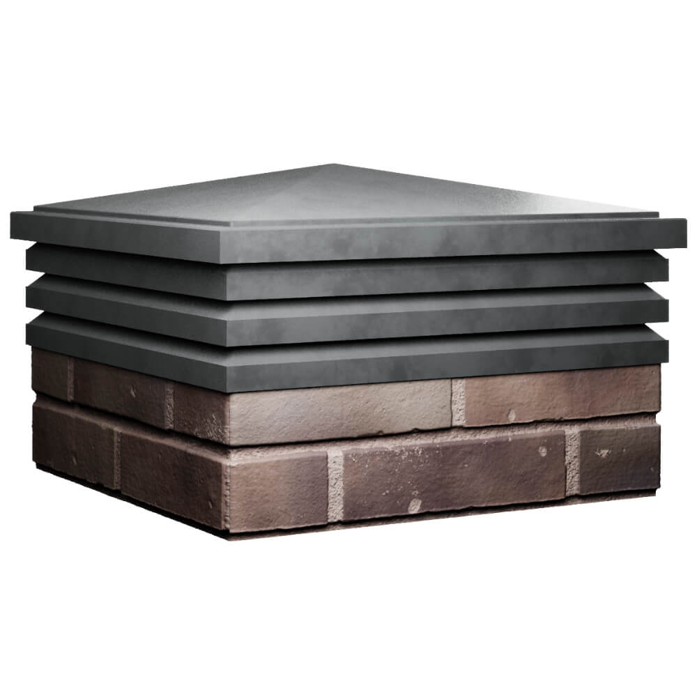 Колпак Zking Бона ХайТек Серый на столб 2х2 кирпича (513х513мм) в Заводоуковске фото