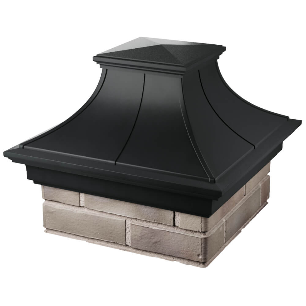 Колпак Zking Монблан Премиум Черный на столб 1.5х1.5 кирпича (385х385мм) в Заводоуковске фото