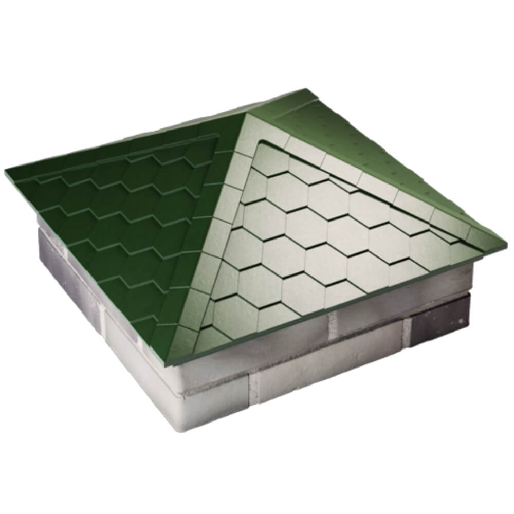 Колпак Zking Эверест Зеленый на столб 2х2 кирпича (535х535мм) Заводоуковск фото