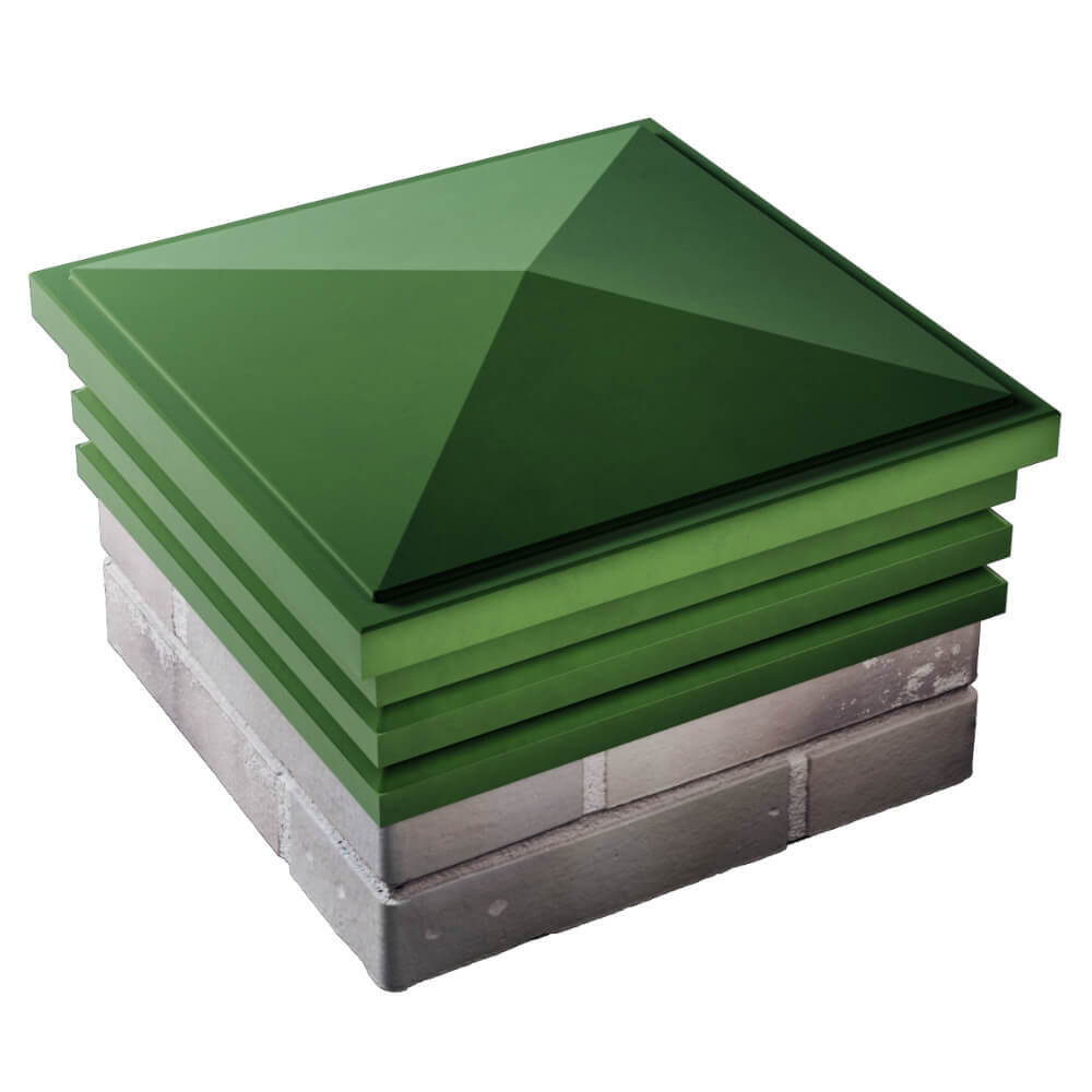 Колпак Zking Бона ХайТек Зеленый на столб 1.5х1.5 кирпича (385х385мм) в Заводоуковске фото