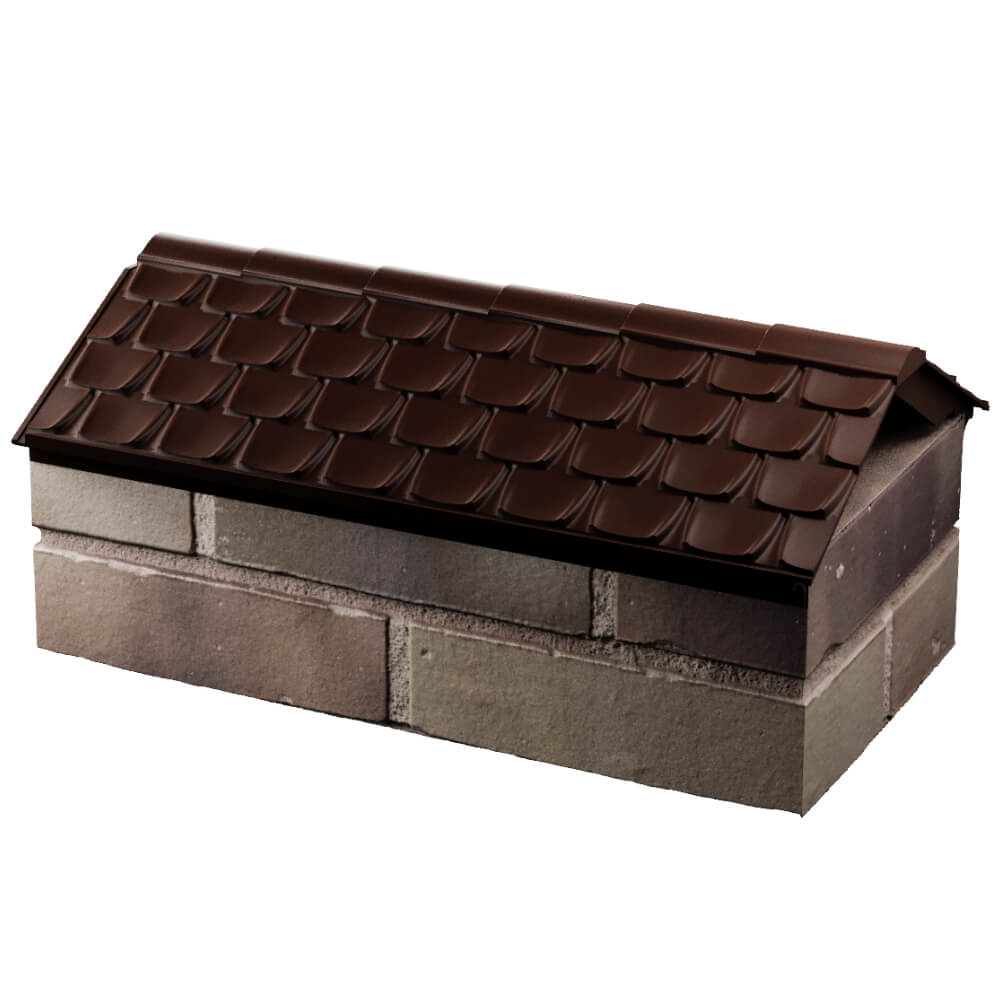 Парапет Zking Эльбрус Коричневый с посадкой на 1 кирпич (255мм) в Заводоуковске фото