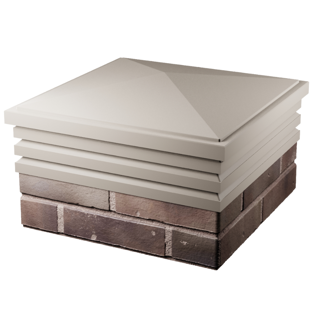 Колпак Zking Бона ХайТек Бежевый на столб 2х2 кирпича (513х513мм) в Заводоуковске фото