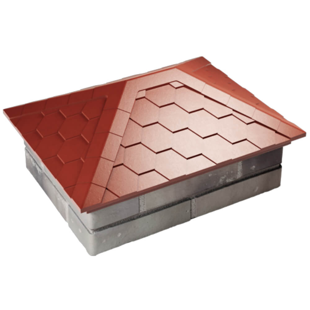 Колпак Zking Эверест Красный на столб 2х1.5 кирпича (520х390мм) Заводоуковск фото