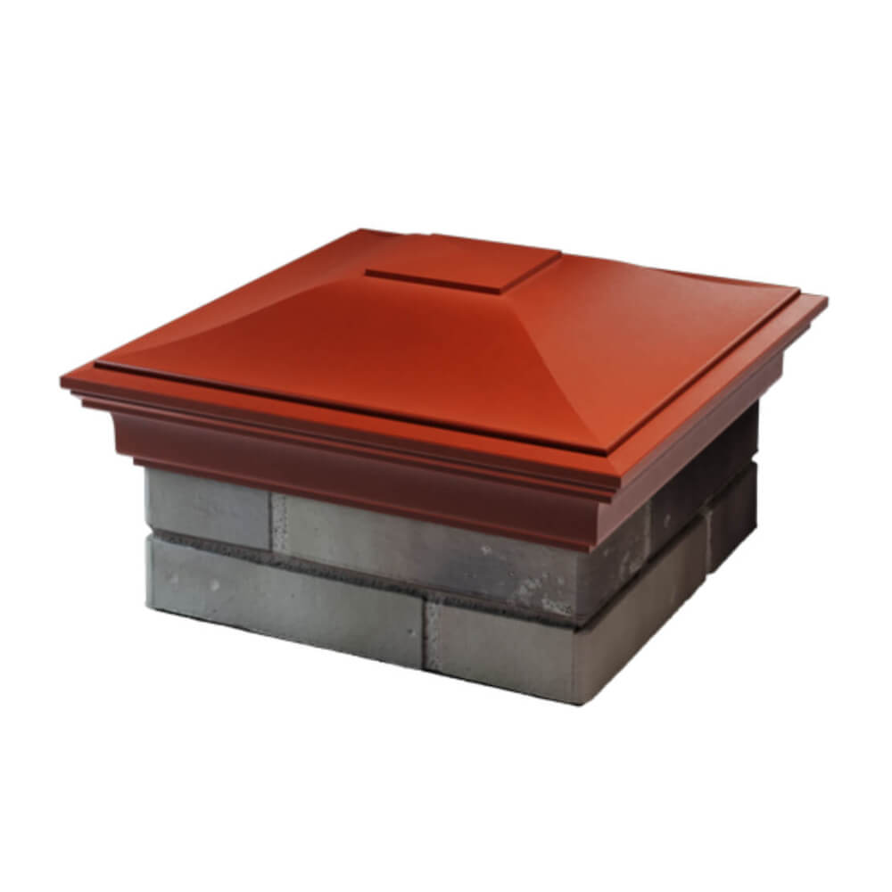 Колпак Zking Монблан Красный на столб 1.5х1.5 еврокирпича 0.7НФ (355х355мм) в Заводоуковске фото