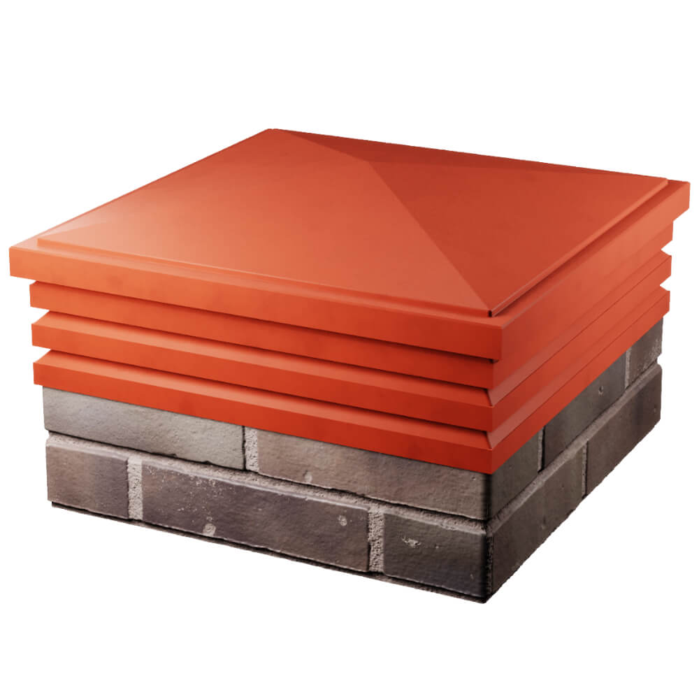 Колпак Zking Бона ХайТек Красный на столб 2х2 кирпича (513х513мм) в Заводоуковске фото