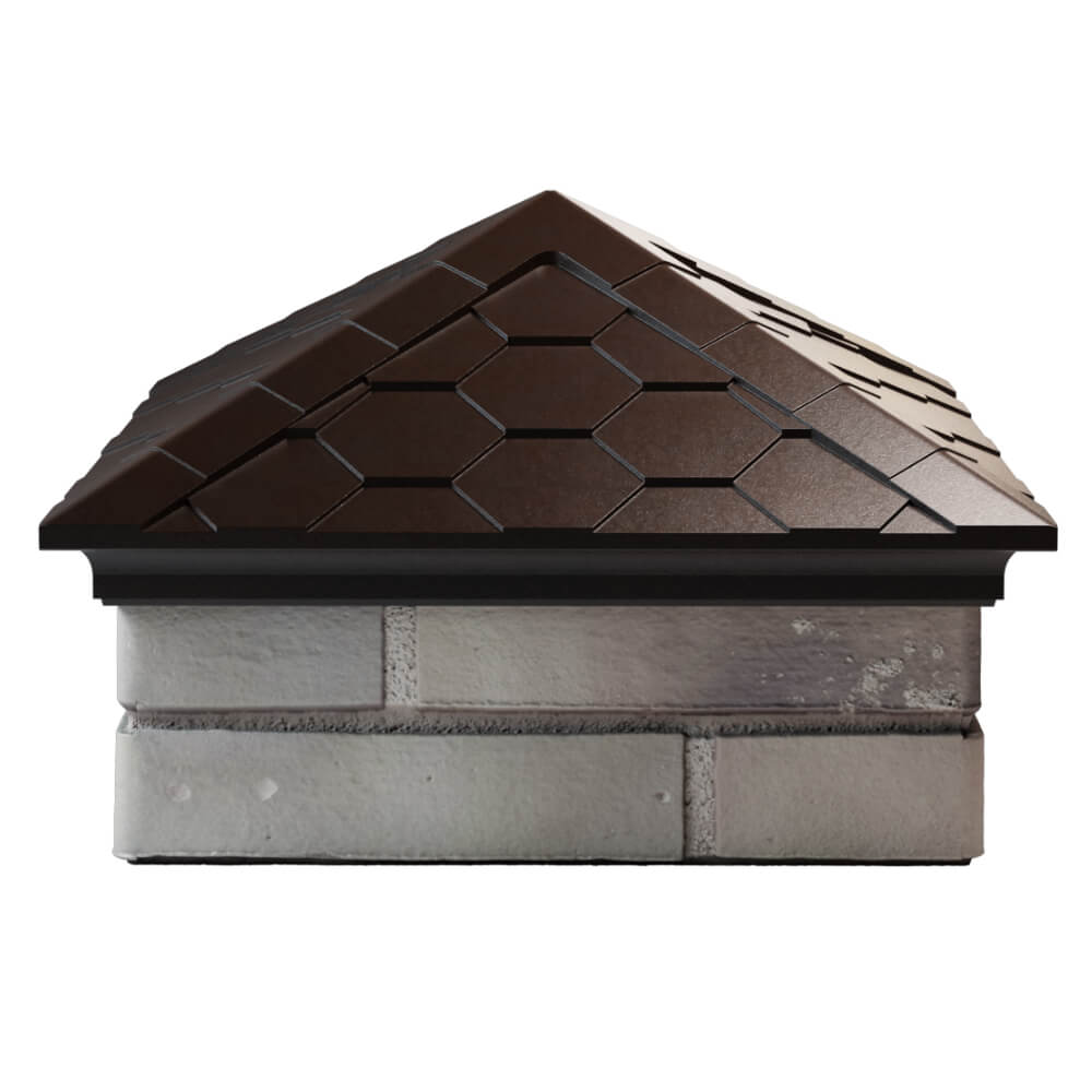 Колпак Zking Эверест Коричневый на столб 1.5х1.5 кирпича (390х390мм) Заводоуковск фото
