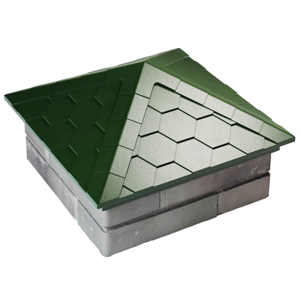 Колпак Zking Эверест Зеленый на столб 1.5х1.5 кирпича (390х390мм) в Заводоуковске фото