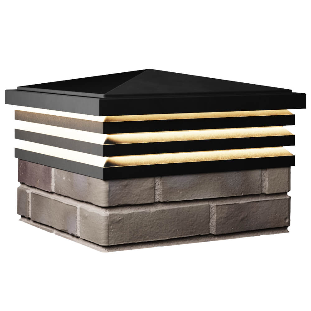 Колпак Zking Бона ХайТек Черный на столб 1.5х1.5 кирпича (385х385мм) с подсветкой в Заводоуковске фото