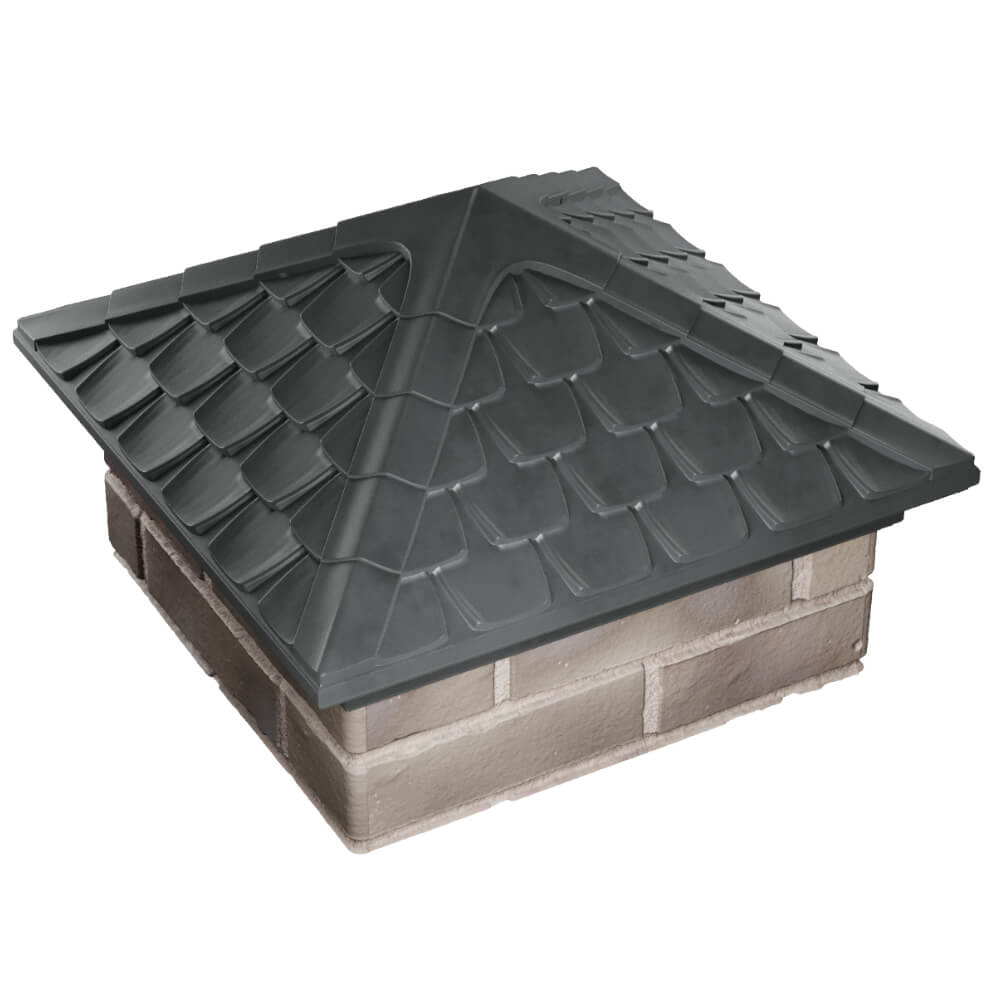 Колпак Zking Эльбрус Серый на столб 1.5х1.5 кирпича (385х385мм) в Заводоуковске фото