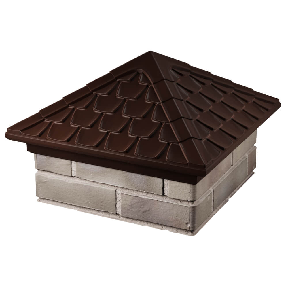 Колпак Zking Эльбрус Коричневый на столб 1.5х1.5 кирпича (385х385мм) в Заводоуковске фото