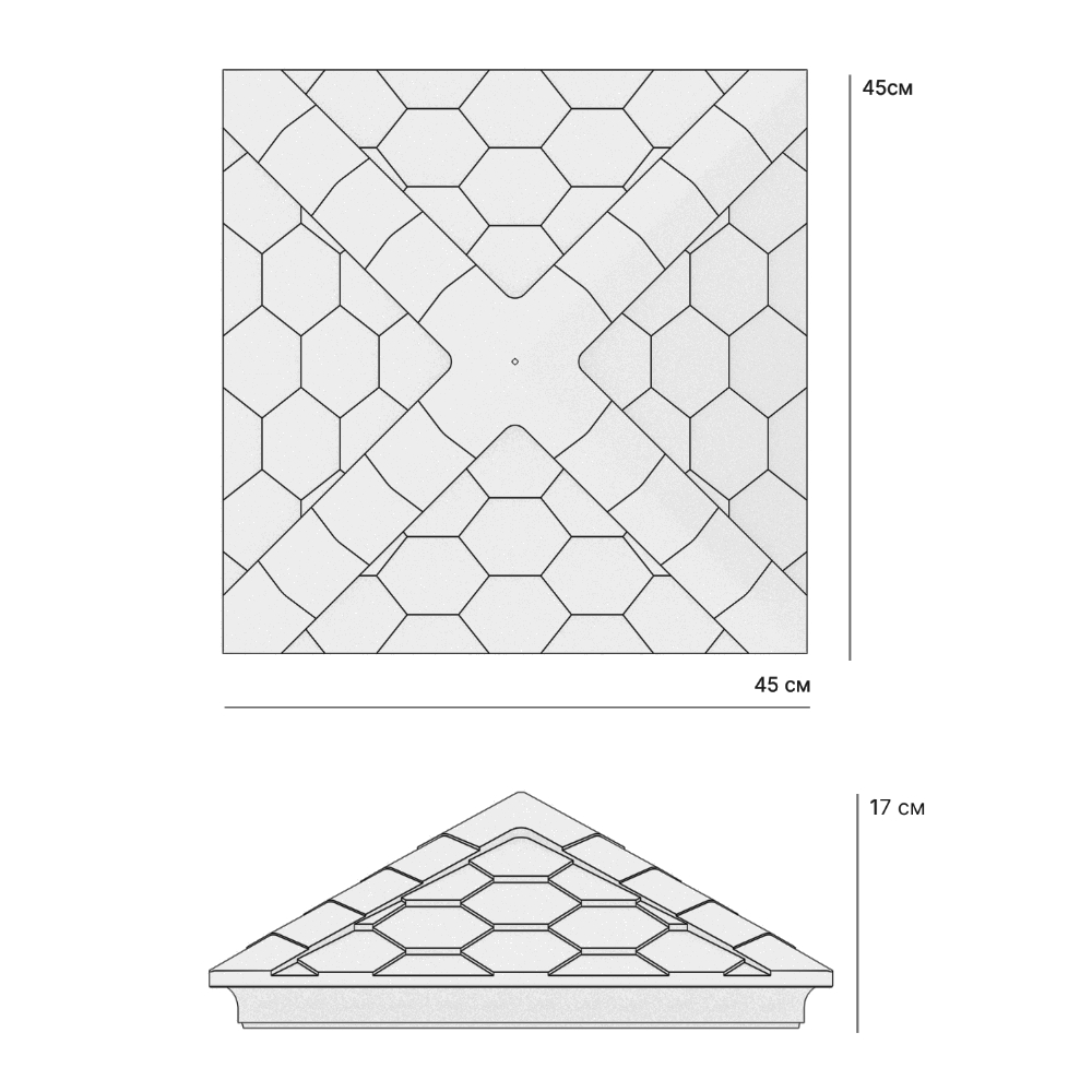 Колпак Zking Эверест Черный на столб 1.5х1.5 кирпича (390х390мм) в Заводоуковске фото