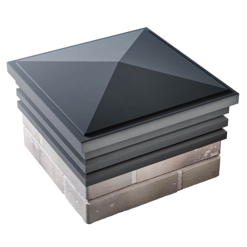 Колпак Zking Бона ХайТек Серый на столб 1.5х1.5 кирпича (385х385мм) в Заводоуковске фото