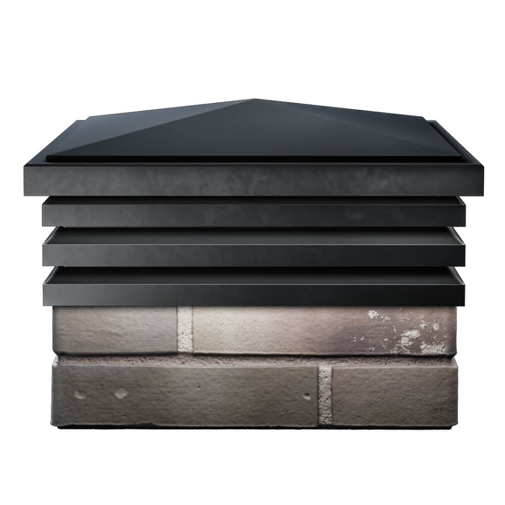 Колпак Zking Бона ХайТек Черный на столб 1.5х1.5 кирпича (385х385мм) Заводоуковск фото