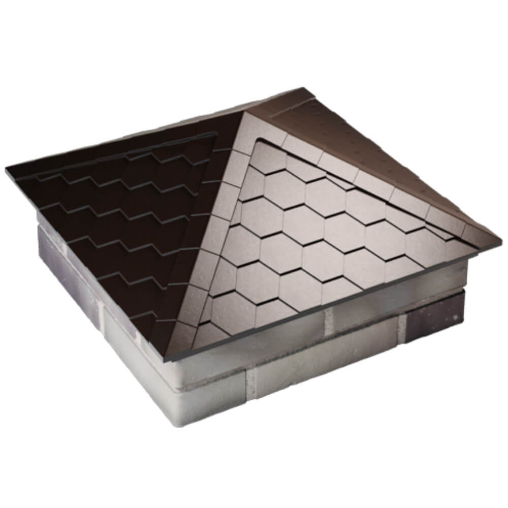 Колпак Zking Эверест Коричневый на столб 2х2 кирпича (535х535мм) Заводоуковск фото