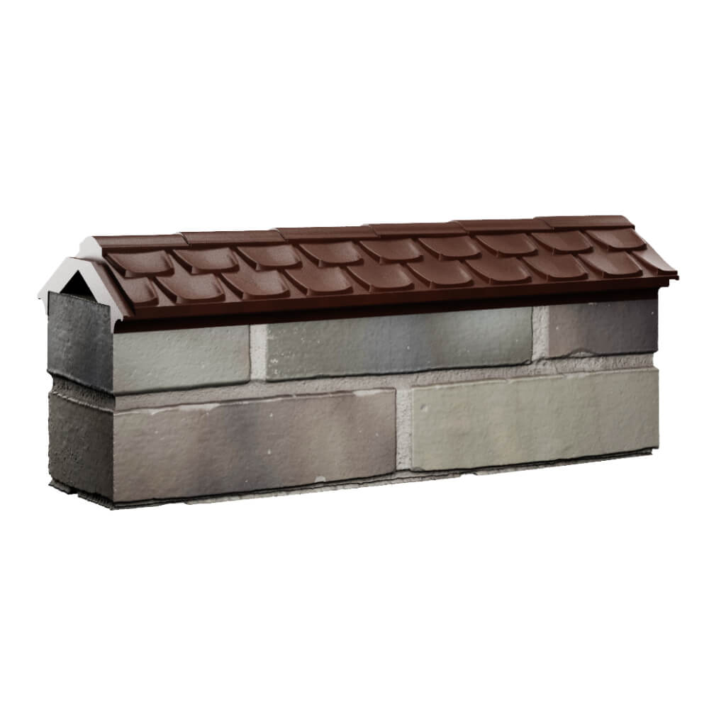 Парапет Zking Эльбрус Коричневый с посадкой на 0.5 кирпича (130мм) Заводоуковск фото
