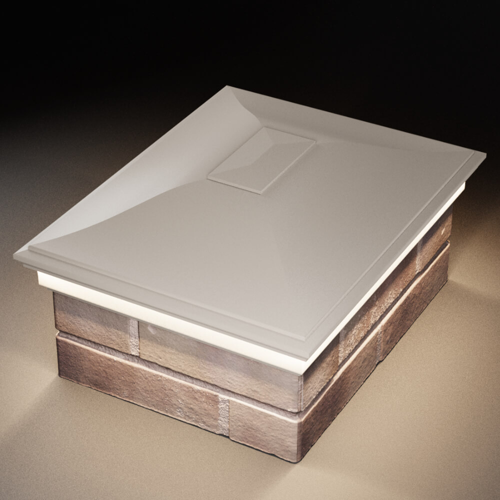 Колпак Zking Монблан Бежевый на столб 2х1.5 кирпича (515х385мм) c подсветкой в Заводоуковске фото