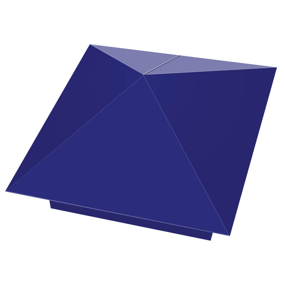 Колпак металлический 400х400мм RAL5002 Синий Ультрамарин заборный Заводоуковск фото