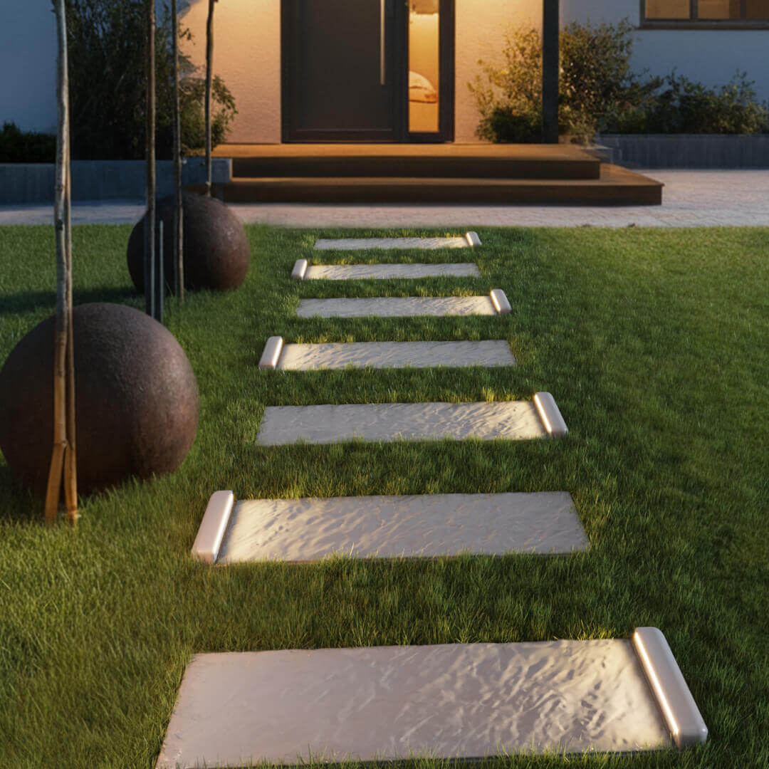 LED Светильник для шаговой плиты STONE Светлая Галька 330х75х98мм в Заводоуковске фото