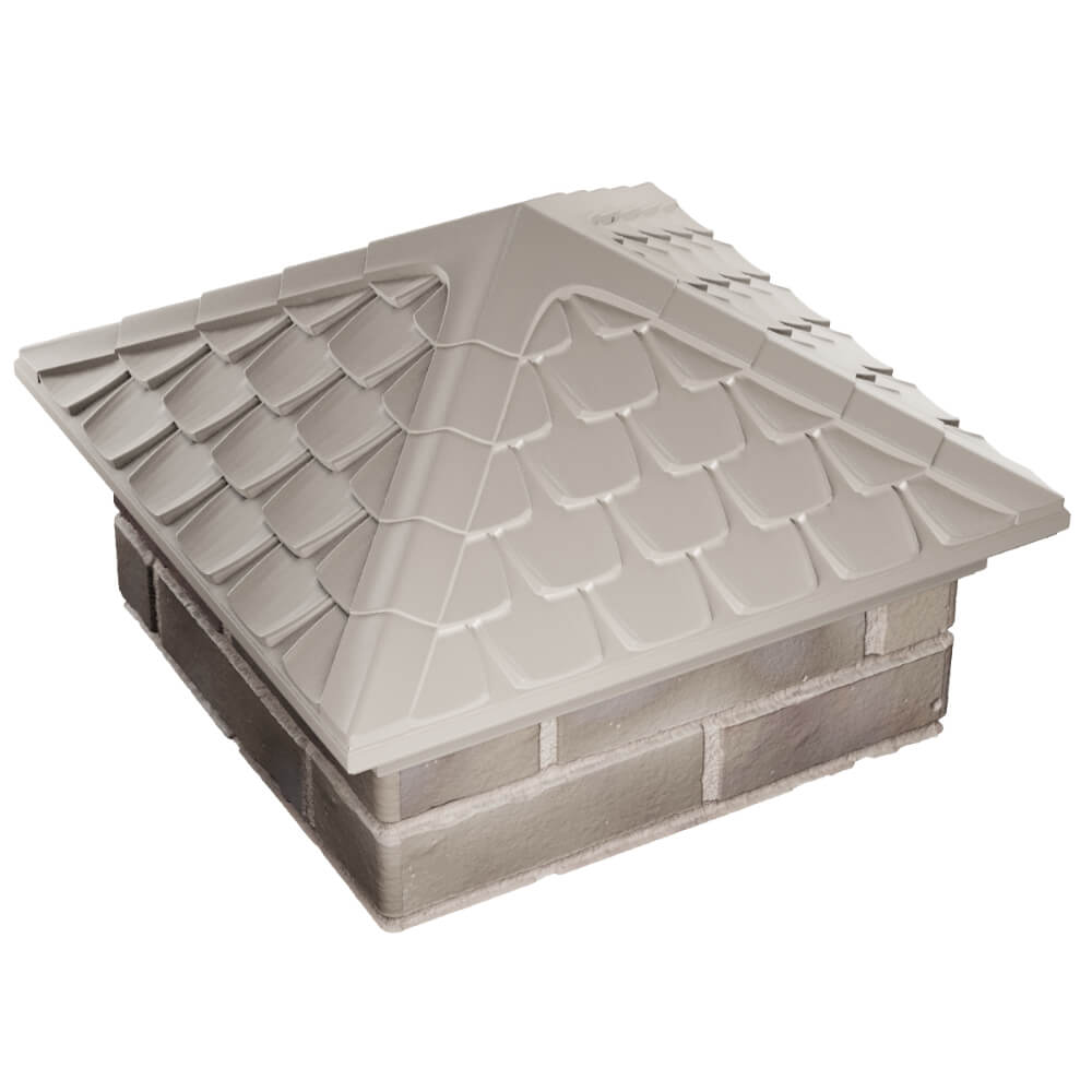 Колпак Zking Эльбрус Бежевый на столб 1.5х1.5 кирпича (385х385мм) в Заводоуковске фото