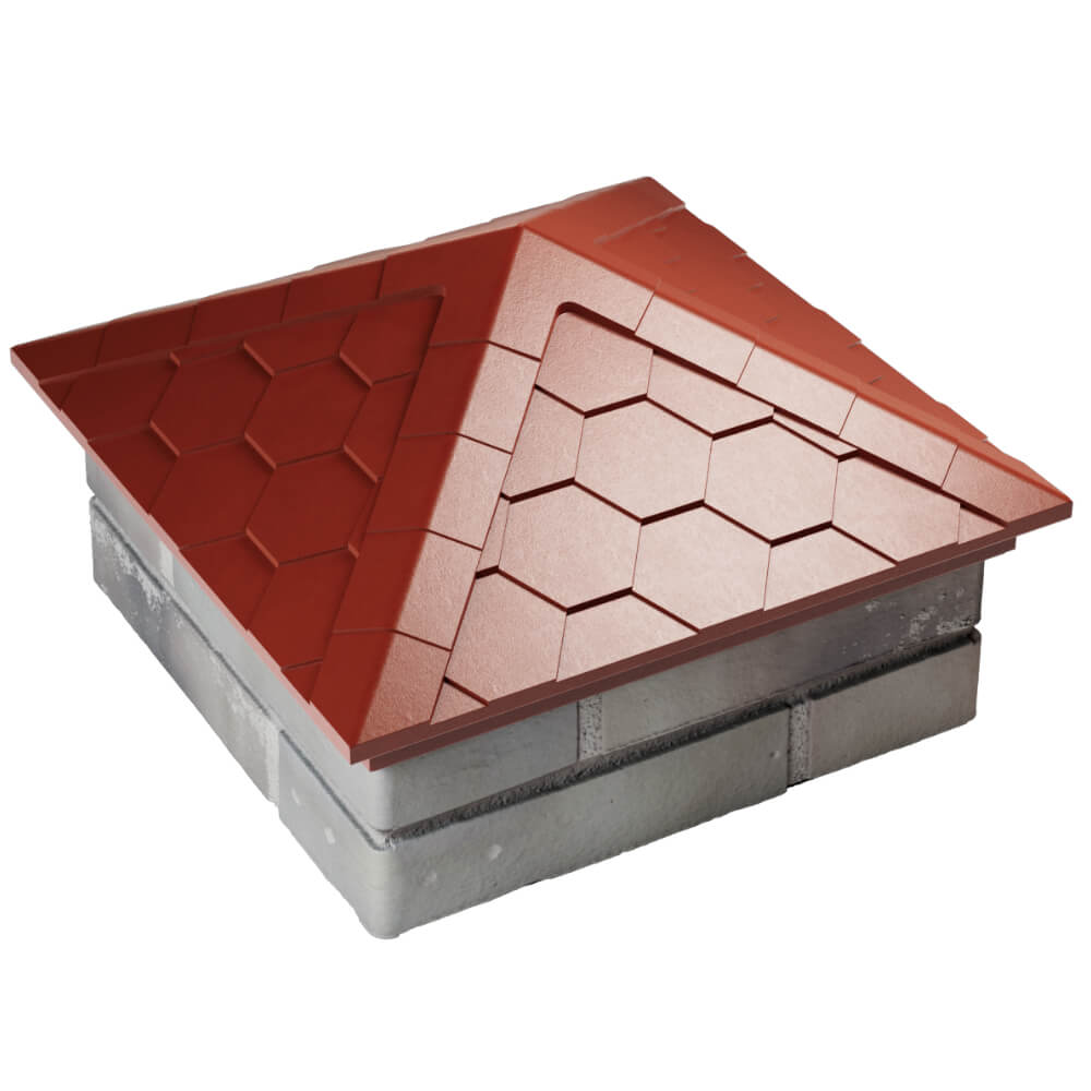 Колпак Zking Эверест Красный на столб 1.5х1.5 кирпича (390х390мм) в Заводоуковске фото