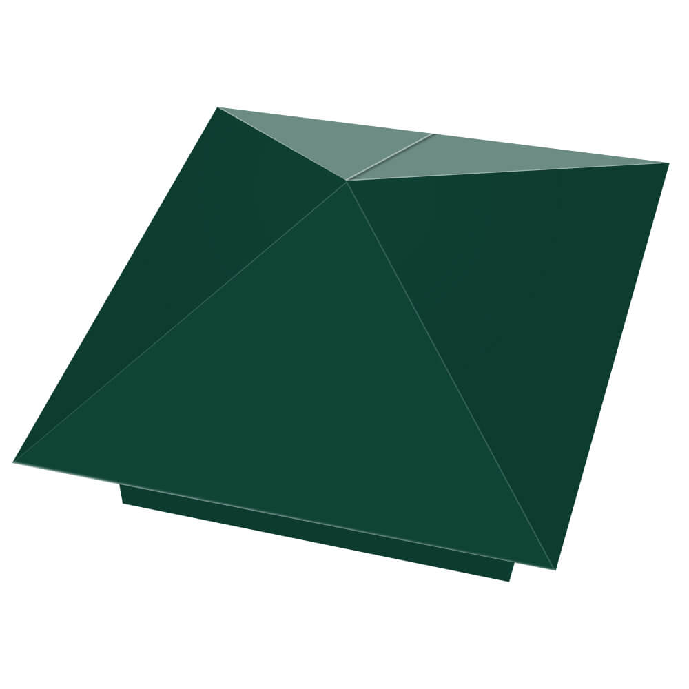 Колпак металлический 390х390мм RAL6005 Зеленый Мох заборный Заводоуковск фото