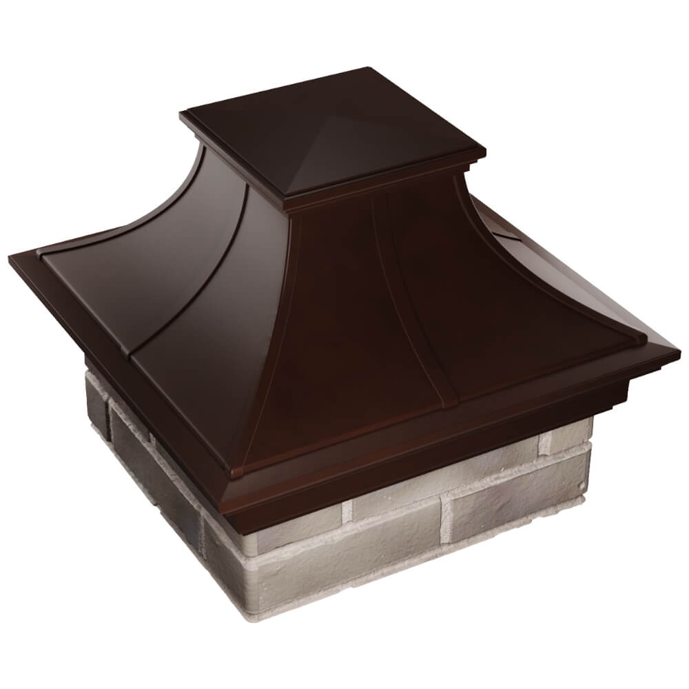 Колпак Zking Монблан Премиум Коричневый на столб 1.5х1.5 кирпича (385х385мм) в Заводоуковске фото