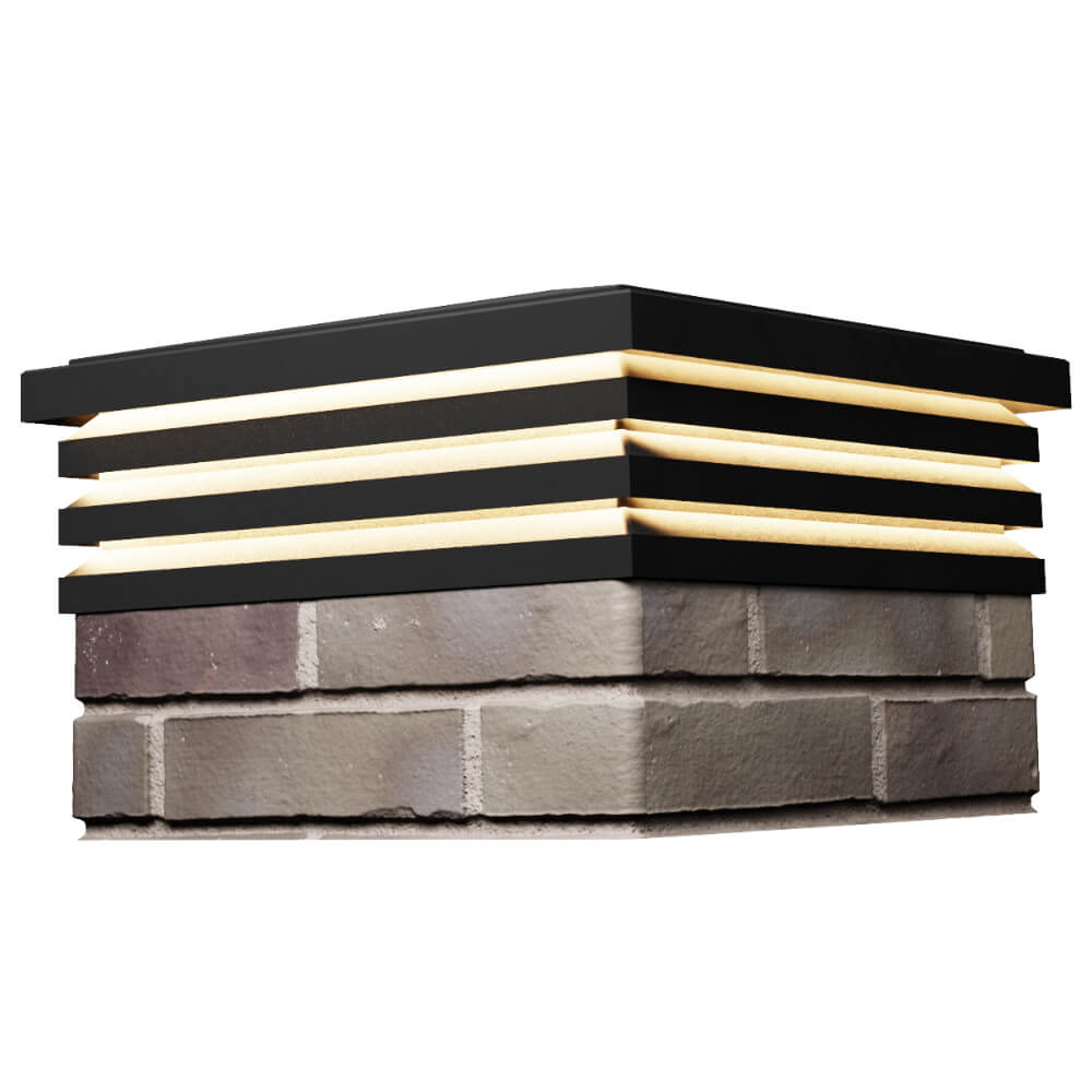 Колпак Zking Бона ХайТек Черный на столб 1.5х1.5 кирпича (385х385мм) с подсветкой в Заводоуковске фото