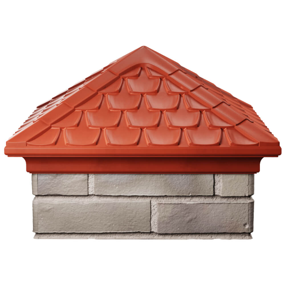 Колпак Zking Эльбрус Красный на столб 1.5х1.5 кирпича (385х385мм) Заводоуковск фото