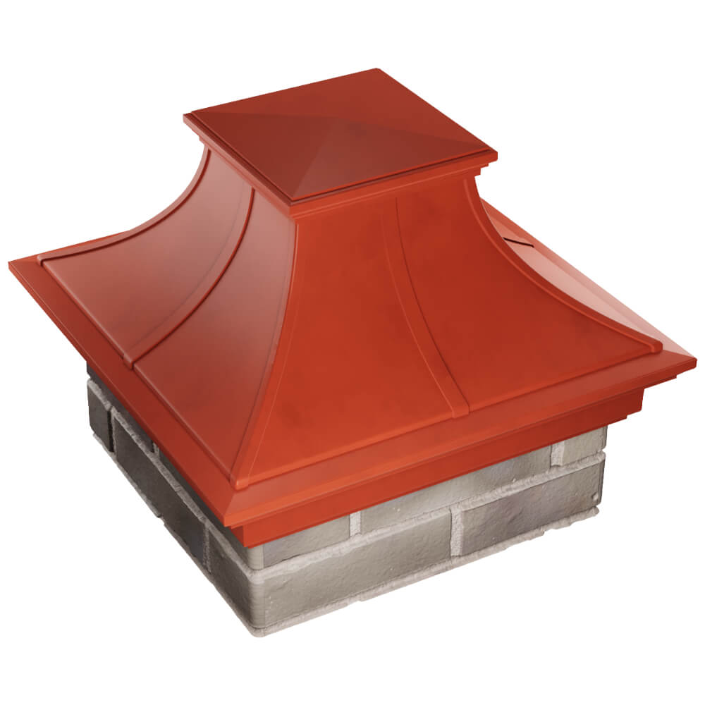 Колпак Zking Монблан Премиум Красный на столб 1.5х1.5 кирпича (385х385мм) в Заводоуковске фото
