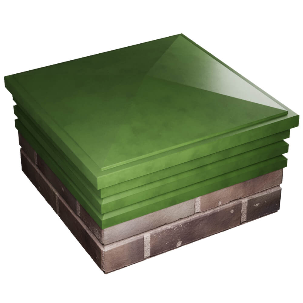 Колпак Zking Бона ХайТек Зеленый на столб 2х2 кирпича (513х513мм) в Заводоуковске фото