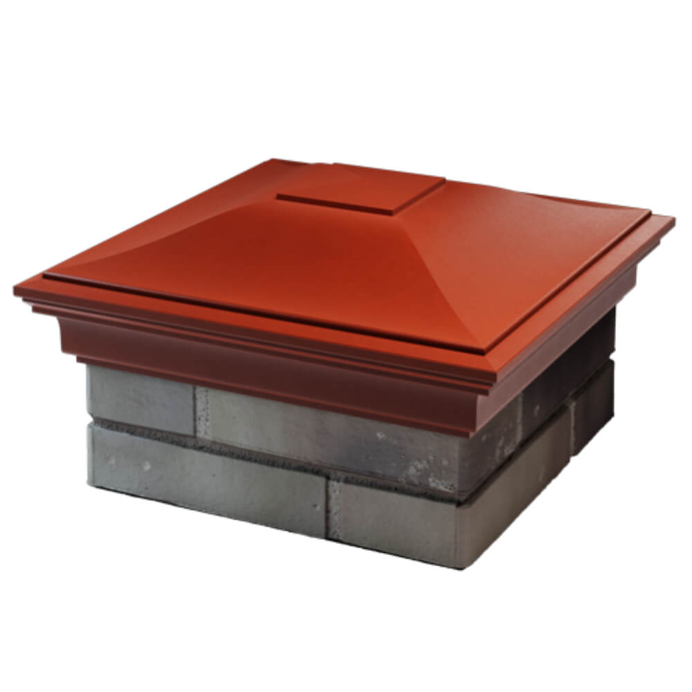 Колпак Zking Монблан Красный на столб 1.5х1.5 кирпича (385х385мм) в Заводоуковске фото