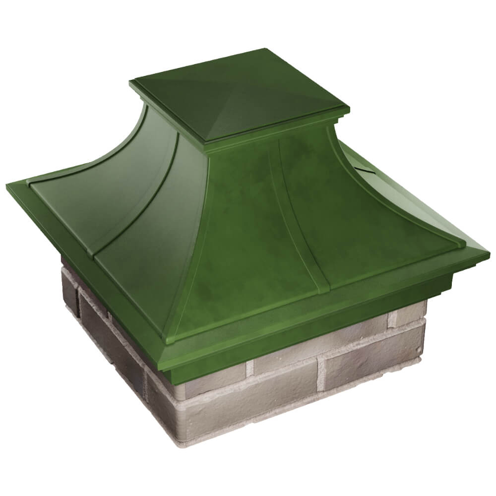 Колпак Zking Монблан Премиум Зеленый на столб 1.5х1.5 кирпича (385х385мм) в Заводоуковске фото
