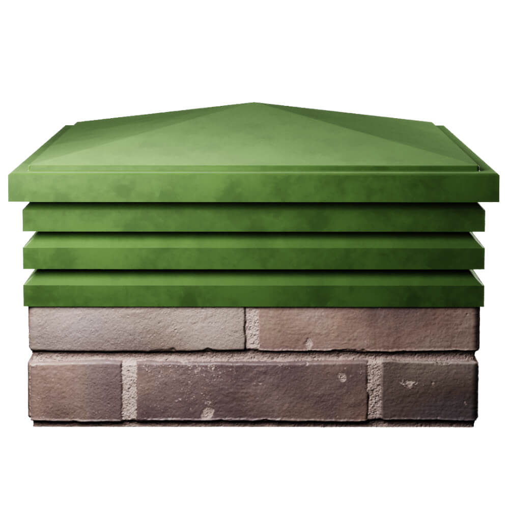 Колпак Zking Бона ХайТек Зеленый на столб 2х2 кирпича (513х513мм) Заводоуковск фото