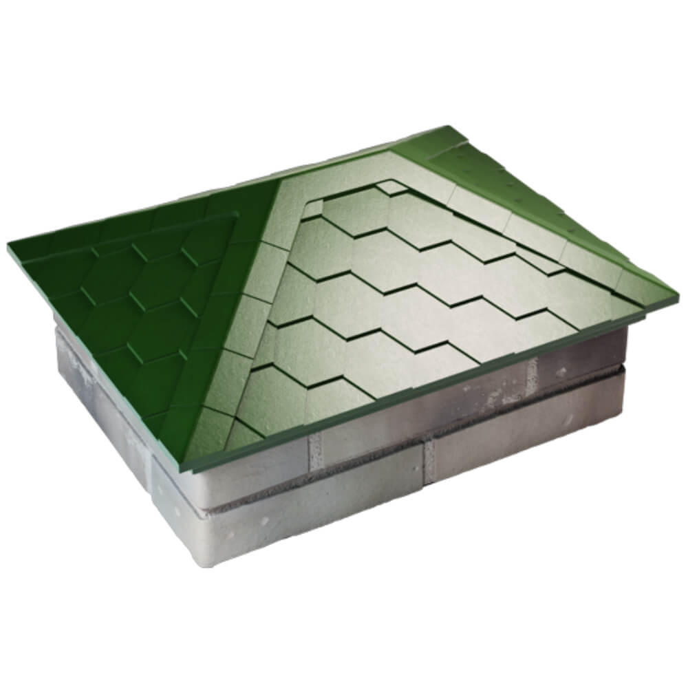 Колпак Zking Эверест Зеленый на столб 2х1.5 кирпича (520х390мм) Заводоуковск фото