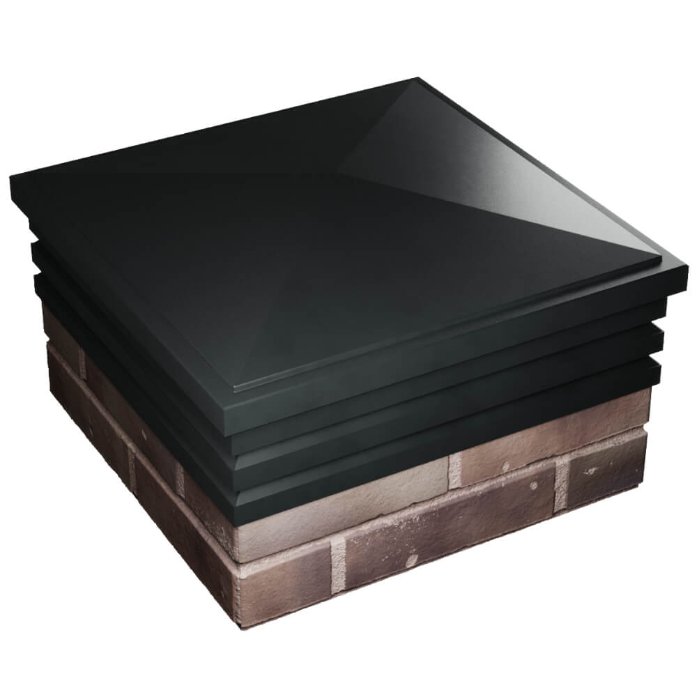 Колпак Zking Бона ХайТек Черный на столб 2х2 кирпича (513х513мм) в Заводоуковске фото