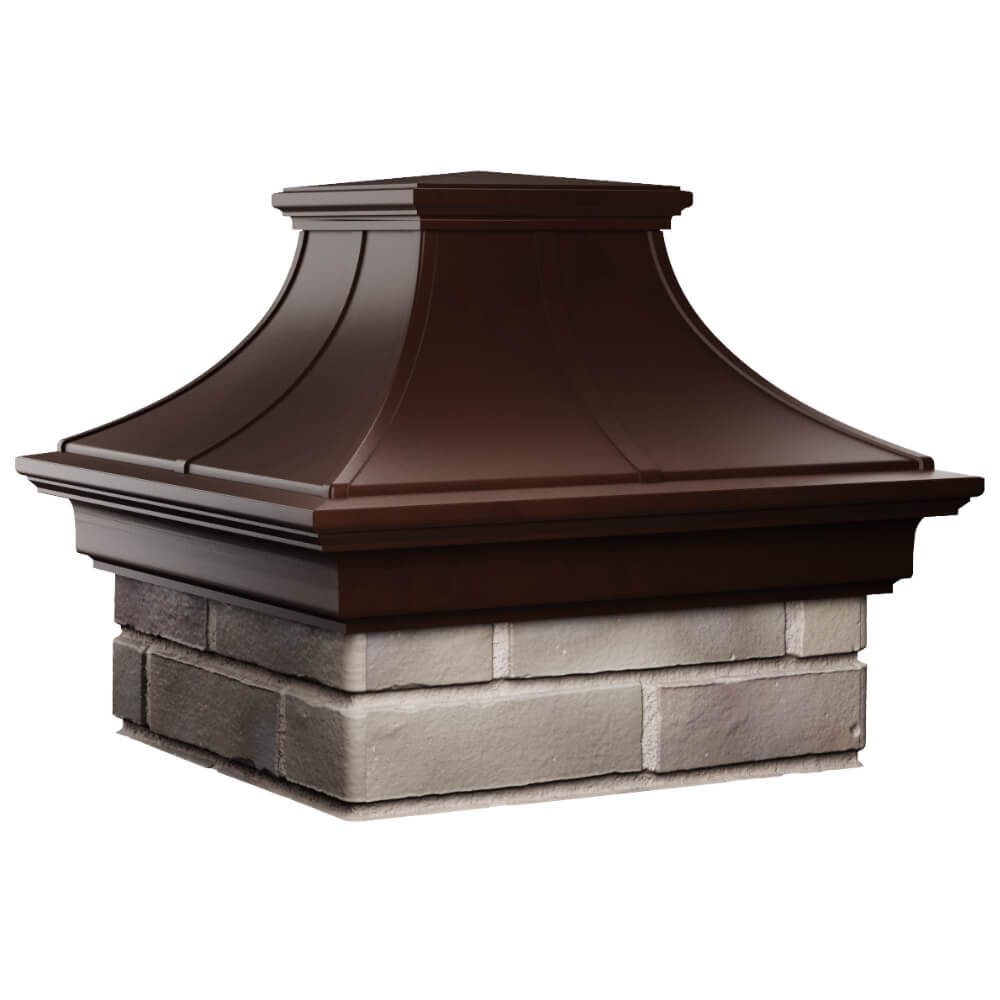 Колпак Zking Монблан Премиум Коричневый на столб 1.5х1.5 кирпича (385х385мм) в Заводоуковске фото