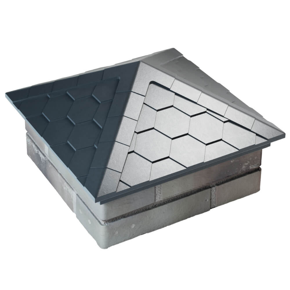 Колпак Zking Эверест Серый на столб 1.5х1.5 кирпича (390х390мм) в Заводоуковске фото