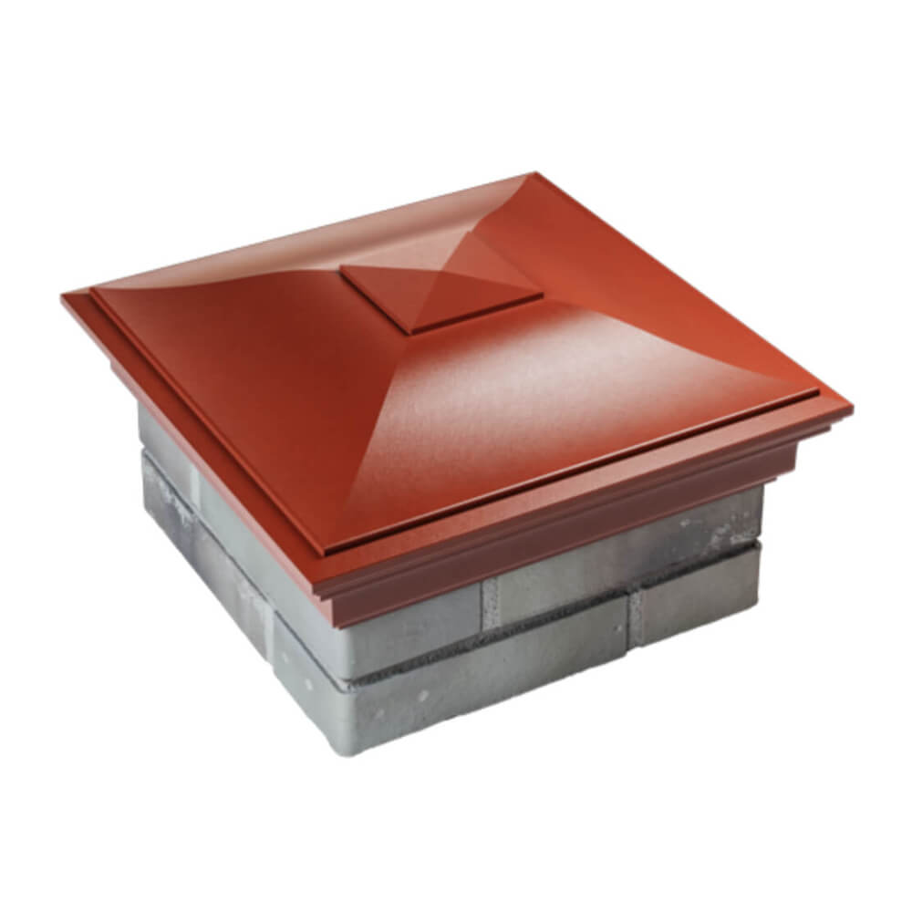 Колпак Zking Монблан Красный на столб 1.5х1.5 еврокирпича 0.7НФ (355х355мм) в Заводоуковске фото