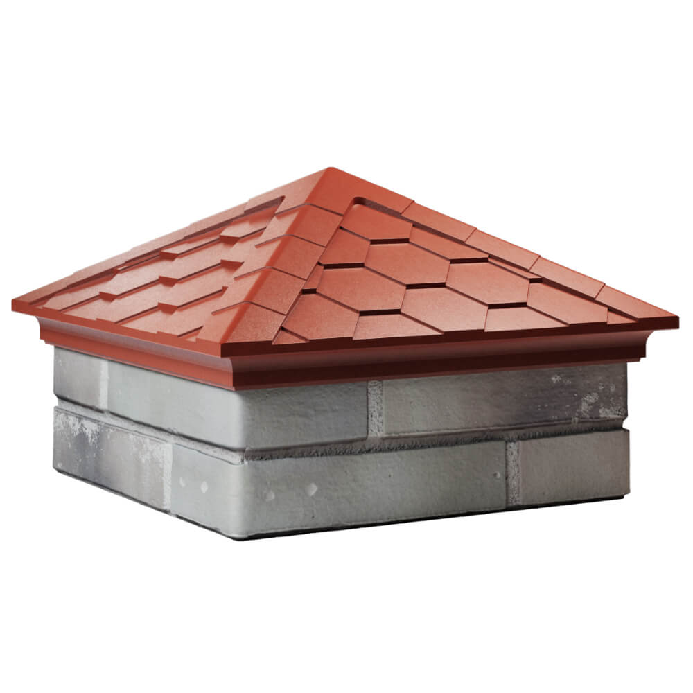 Колпак Zking Эверест Красный на столб 1.5х1.5 кирпича (390х390мм) в Заводоуковске фото