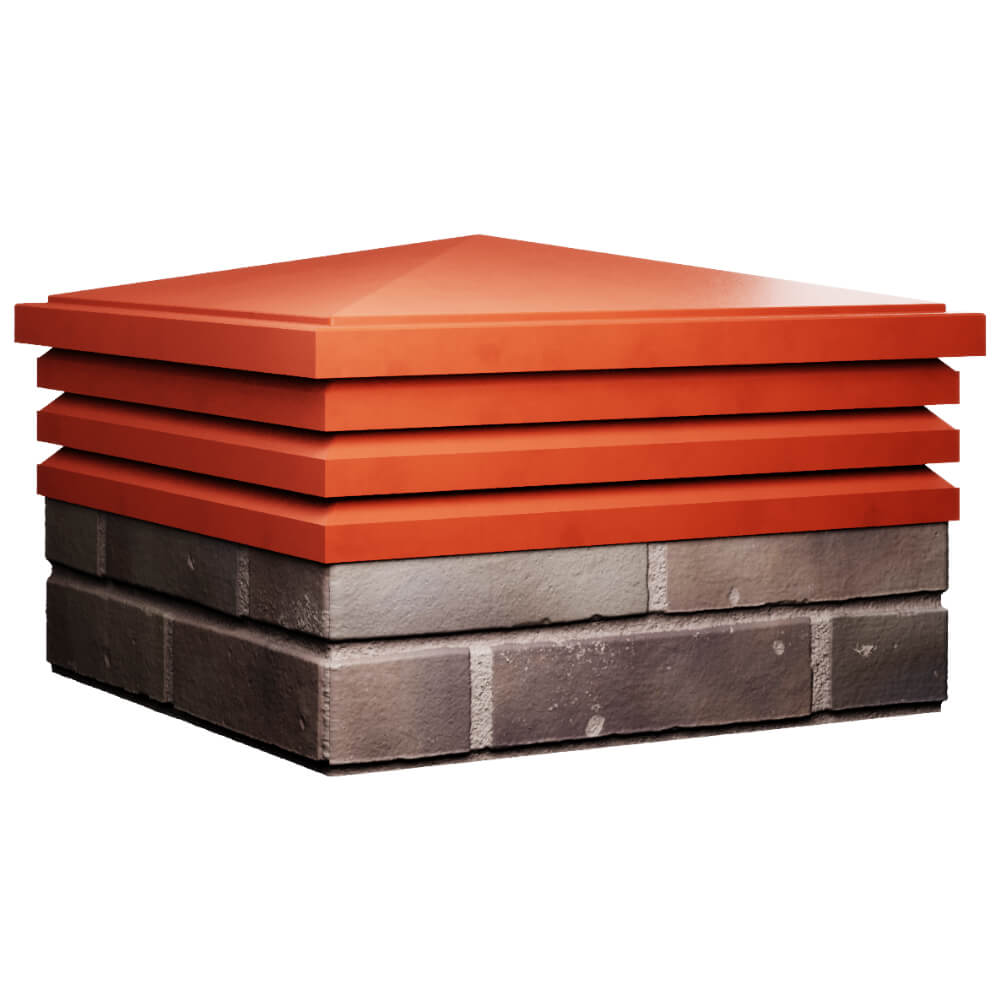 Колпак Zking Бона ХайТек Красный на столб 2х2 кирпича (513х513мм) в Заводоуковске фото