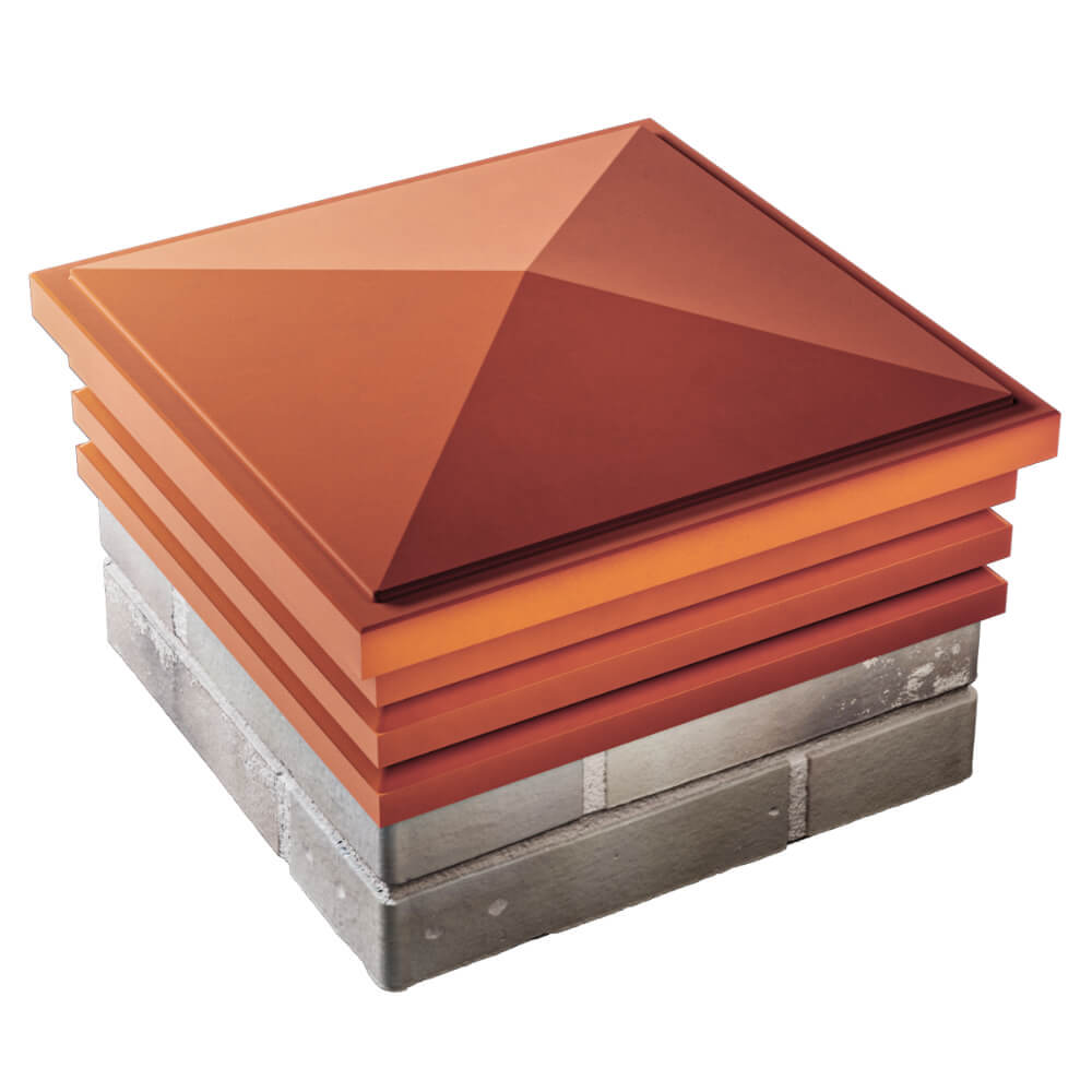 Колпак Zking Бона ХайТек Красный на столб 1.5х1.5 кирпича (385х385мм) в Заводоуковске фото