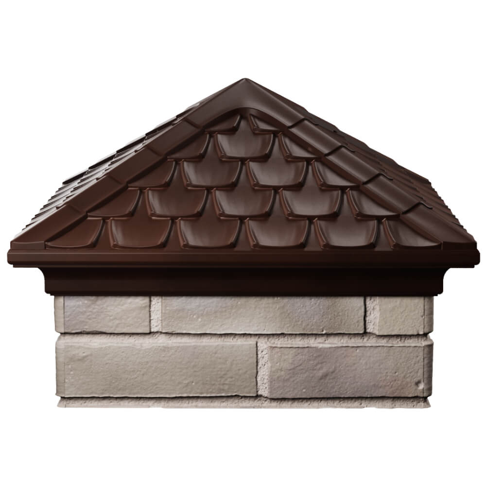 Колпак Zking Эльбрус Коричневый на столб 1.5х1.5 кирпича (385х385мм) Заводоуковск фото