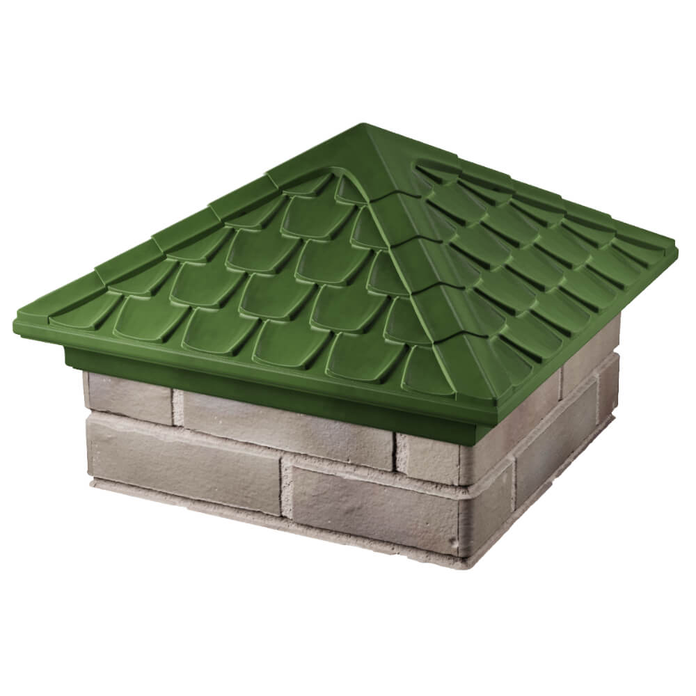 Колпак Zking Эльбрус Зеленый на столб 1.5х1.5 кирпича (385х385мм) в Заводоуковске фото