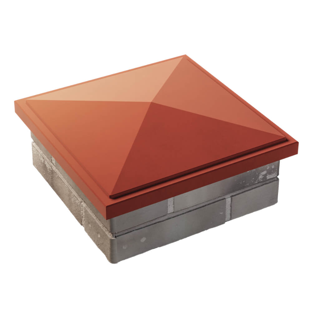 Колпак Zking БонаМоно Красный на столб 1.5х1.5 кирпича (385х385, 400х400мм) в Заводоуковске фото