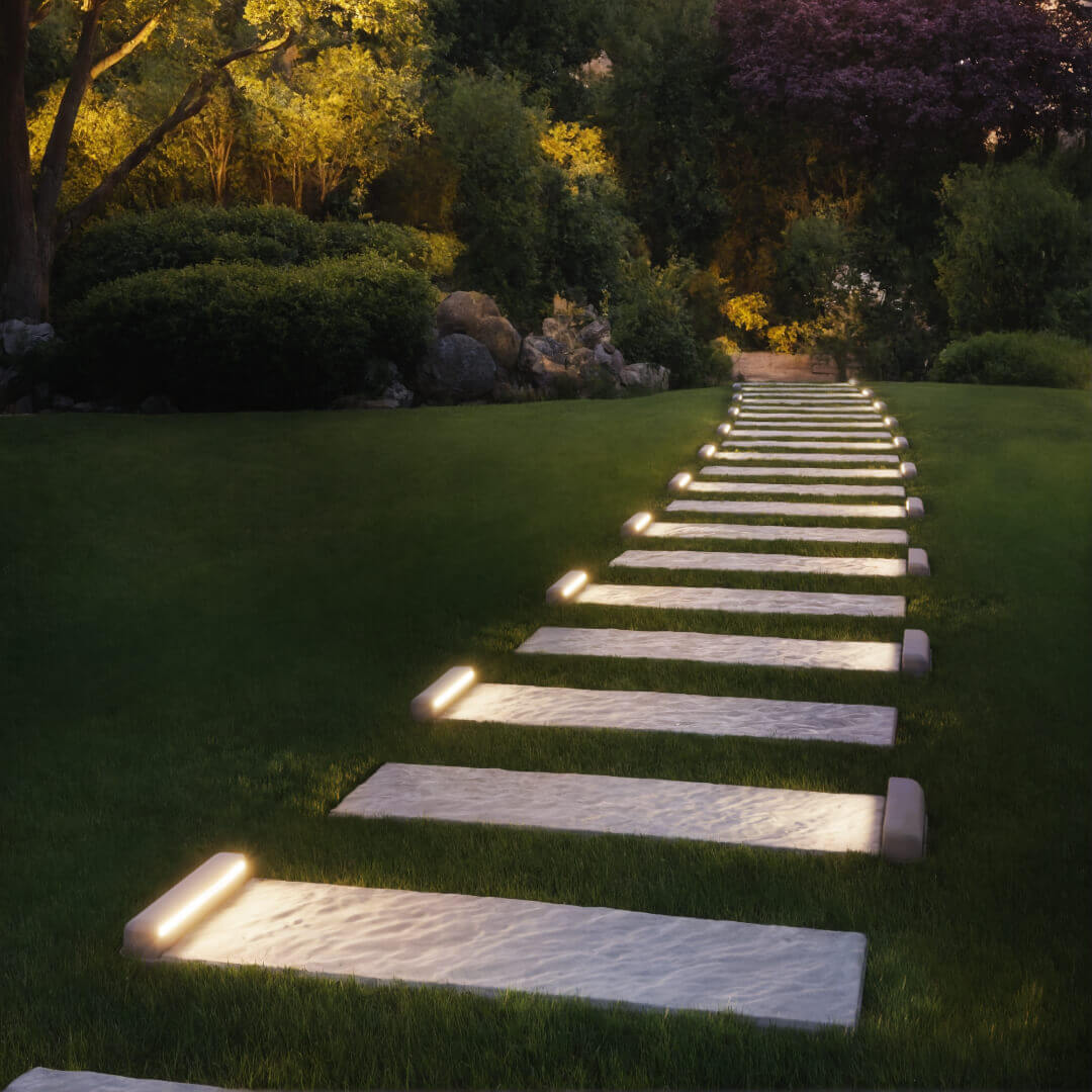 LED Светильник для шаговой плиты STONE Светлая Галька 330х75х98мм в Заводоуковске фото